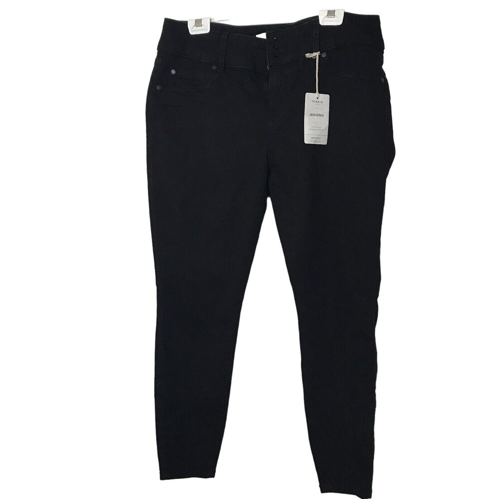 NEW Torrid Jeans Womens 14 Blue Denim Jegging First at Fit Cotton Blend Flex Blk